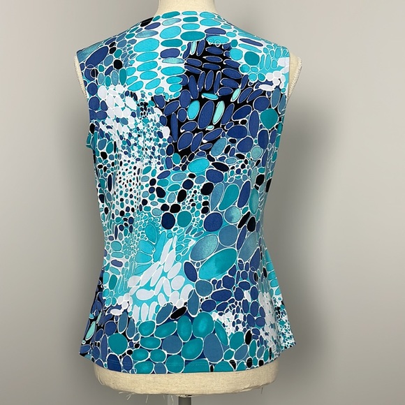 Laura Petite Sleeveless Multi-Coloured Print Top Sz Small EUC - Picture 7 of 12